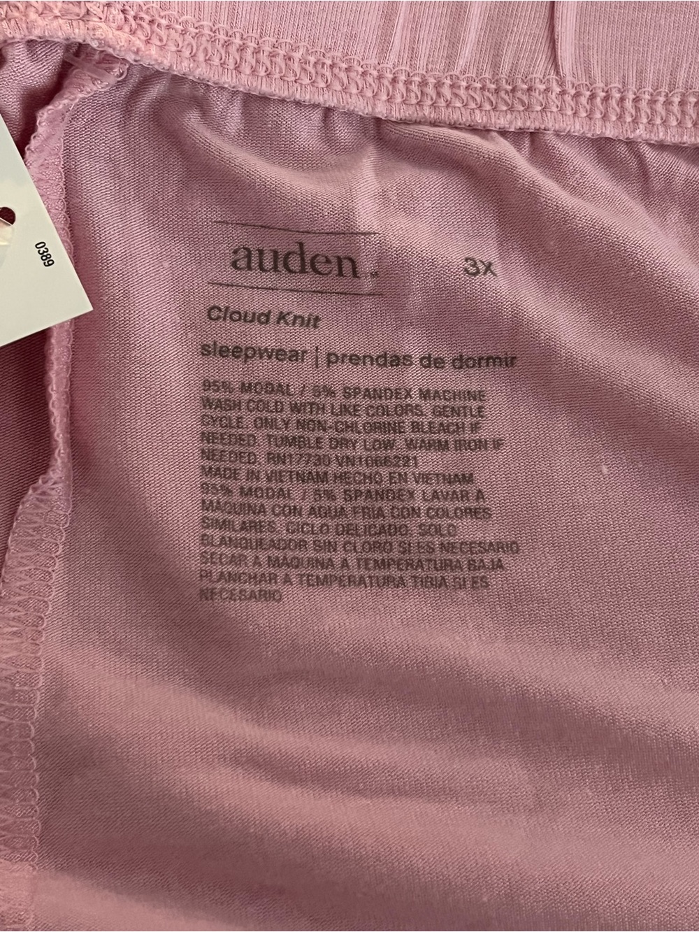 NWT Auden Light Pink Short Sleeve Button-Front Pajama Short Set Size 3X - Picture 5 of 6